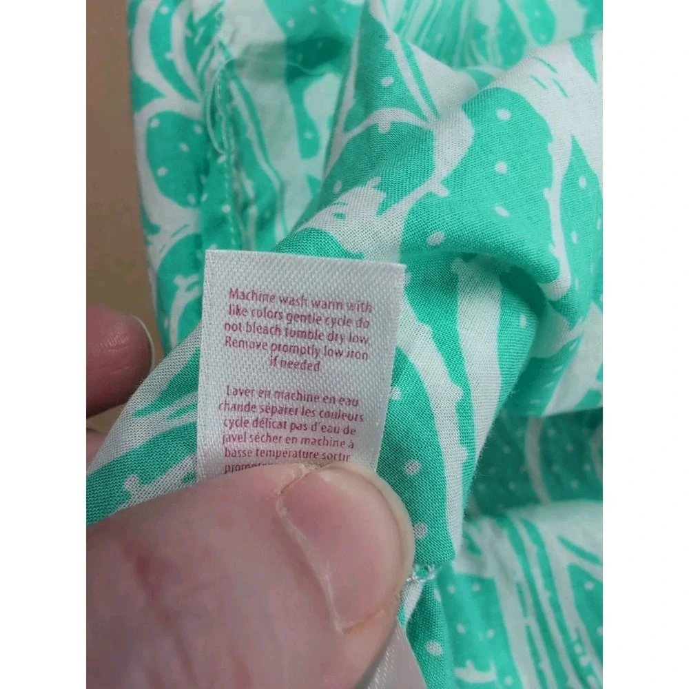 Lilly‎ Pulitzer Women Small Swim Cover Teal Tunic King Conch 3/4 Sleeve Seashell